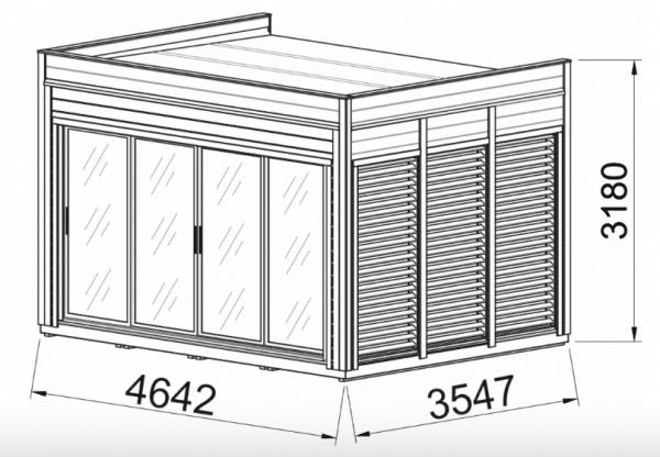Modularhaus Sauna 3.5x4.6 3D