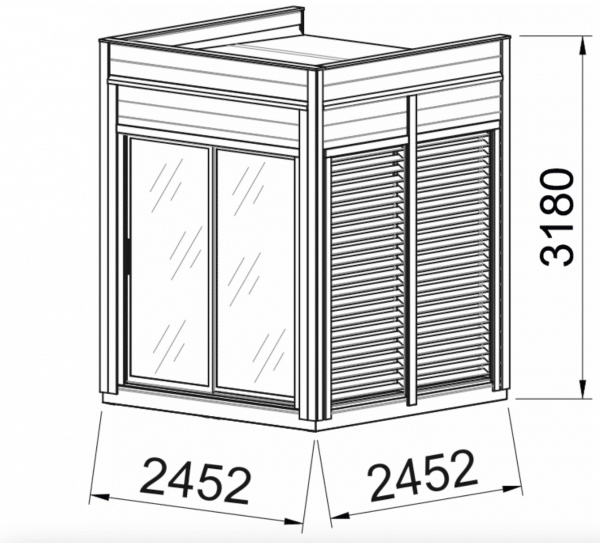 Modularhaus Sauna 2.4x2.4 3D