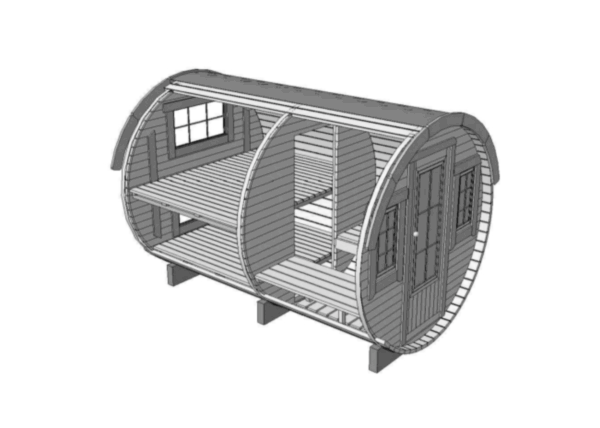 Campingfass Familie 3D Bild