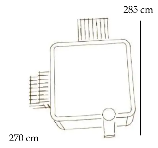 Acryl Hot Tub 180 Zeichnung Draufsicht