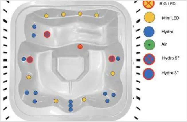 Acryl Hot Tub 180 Düsen 10